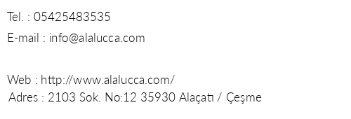 A La Lucca Hotel telefon numaralar, faks, e-mail, posta adresi ve iletiim bilgileri
